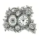 Plato engaged clocks side by side tattoo design idea