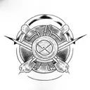 One piece Luffy's hat, Zoro's sword, Ichigos sword from Bleach, a Dragon Ball and something from Full Metal alchemist  tattoo design idea