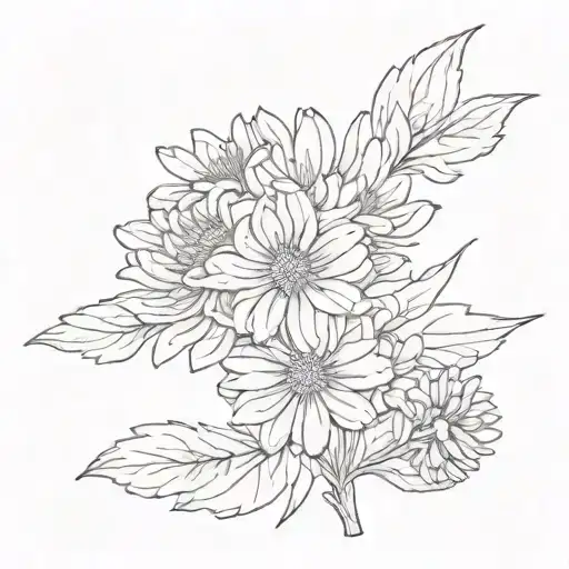 tiny simple aster flower with 1983 written vertically tattoo design idea
