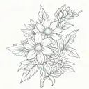 tiny simple aster flower with 1983 written vertically tattoo design idea