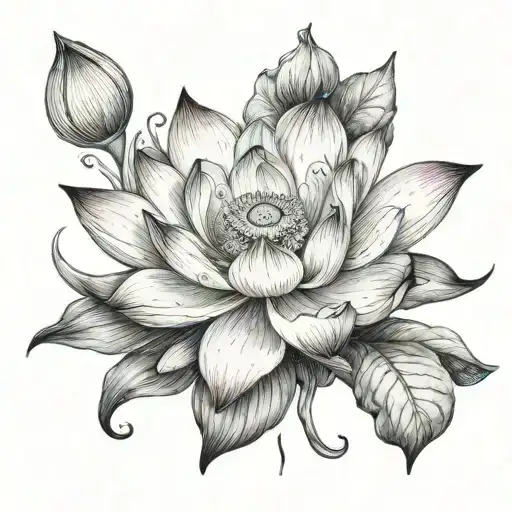 lotus flower tattoo design idea