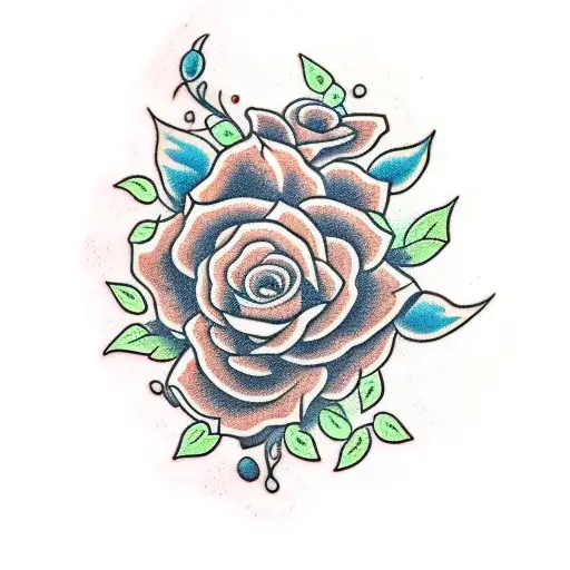 Cross with floral vines tattoo design idea