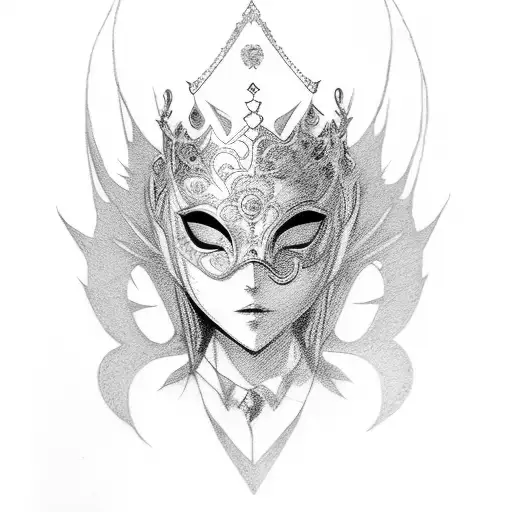 persona 5 queen mask only tattoo design idea