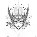 persona 5 queen mask only tattoo design idea