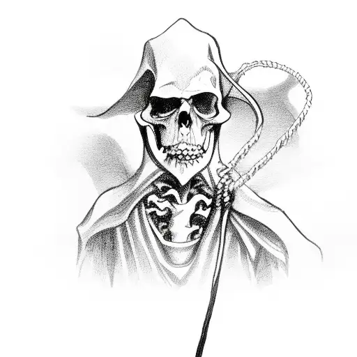 grim reaper holding a noose  tattoo design idea