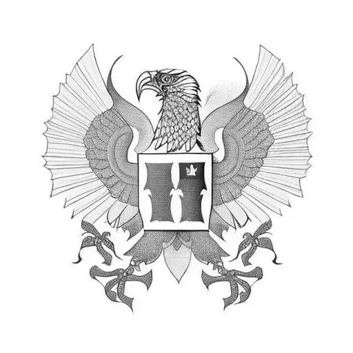 albanian flag 2 headed eagle  tattoo design idea