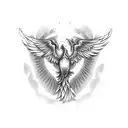 phoenix rising and serenity prayer tattoo design idea