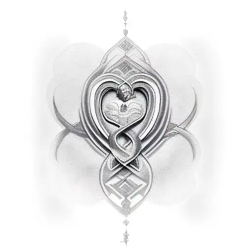 Subtitle ,,eşek,, with infinity sign and heart tattoo design idea