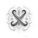 Subtitle ,,eşek,, with infinity sign and heart tattoo design idea