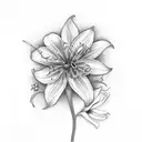 moth with Coreopsis and lilys tattoo design idea