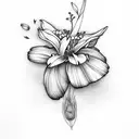 moth with Coreopsis and lilys tattoo design idea