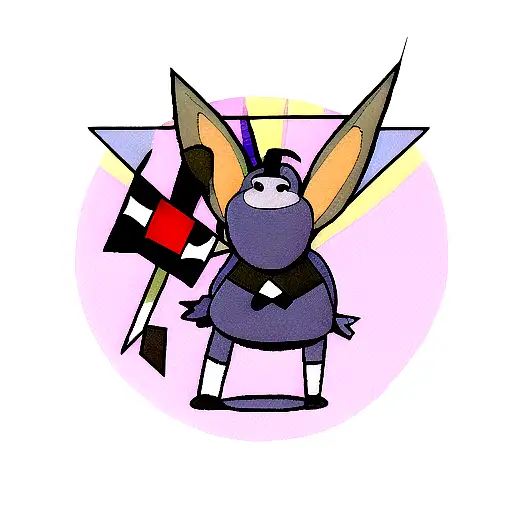 Eeyore with cross tattoo design idea