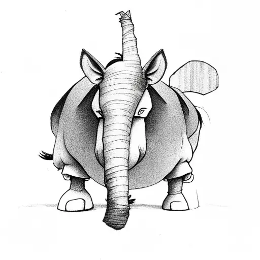 Eeyore with cross tattoo design idea