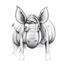Eeyore with cross tattoo design idea