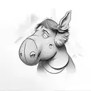 Eeyore with cross tattoo design idea