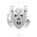 upright walking bear with backpack tattoo design idea