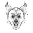 upright walking bear with backpack tattoo design idea