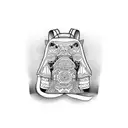 upright walking bear with backpack tattoo design idea