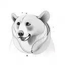 Walking Cali bear with backpack and handsnstuck under straps tattoo design idea