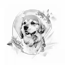 pet memorial tattoo design idea