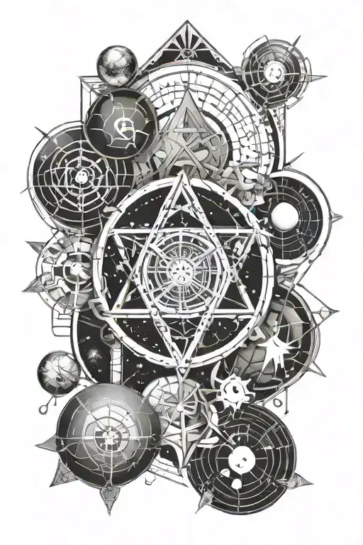 Aquarius Virgo Taurus Zodiac Signs with Planets and DNA tattoo design idea