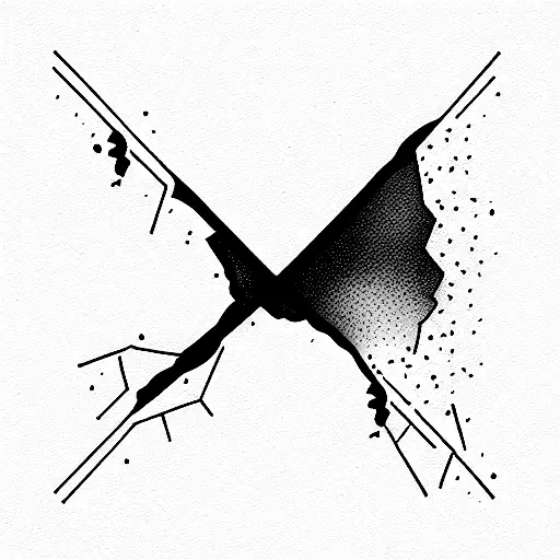 broken glass tattoo design idea