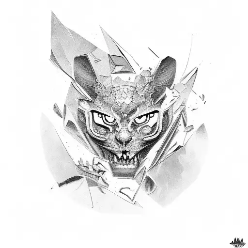 broken mirror tattoo design idea