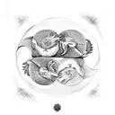 devil angel animal earth yin yang tattoo design idea