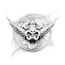 devil angel animal earth yin yang tattoo design idea