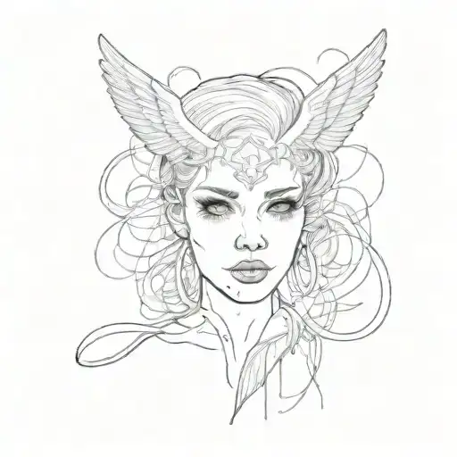 draw me a sketch of a tattoo in the style of y2k, emo, goth. the meaning of the tattoo should mean freedom.less realism  tattoo design idea