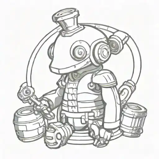 Create a minimalist tattoo of Bondrewd's whistle from Made in Abyss, incorporating elements of drumming tattoo design idea