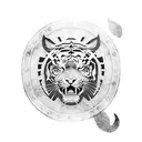 spartan Shield with a tiger inside tattoo design idea