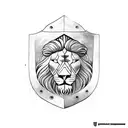 spartan Shield with a lion inside tattoo design idea