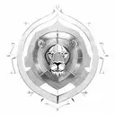 spartan Shield with a lion inside tattoo design idea