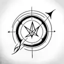 minimalistic, thin lined,  opened magic book with flame hovering over it, cassiopeia star constellation, space shapes tattoo design idea