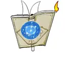 minimalistic, thin lined,  opened magic book with flame hovering over it, cassiopeia star constellation, space shapes tattoo design idea