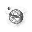 venus planet sad tattoo design idea