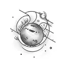 venus planet sad tattoo design idea
