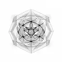 hexagon with Metatrons Cube tattoo design idea