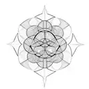 hexagon with Metatrons Cube tattoo design idea