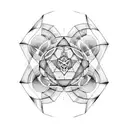 hexagon with Metatrons Cube tattoo design idea