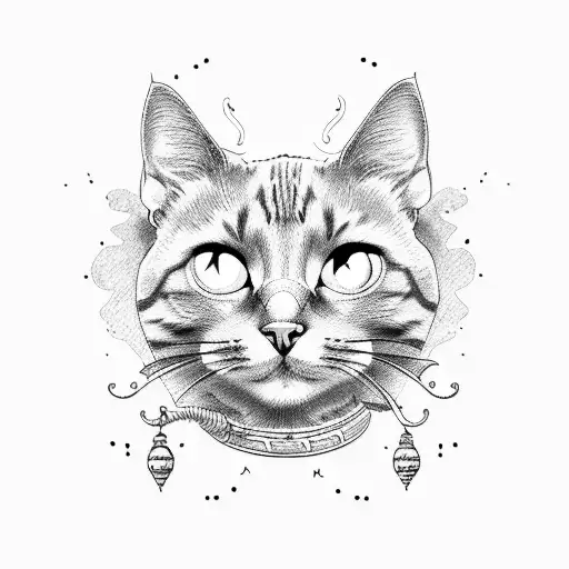 cat - name "pipe" tattoo design idea