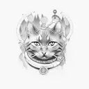 cat - name "pipe" tattoo design idea