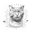 cat - name "pipe" tattoo design idea