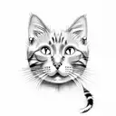 cat - name "pipe" tattoo design idea