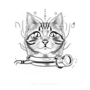 cat - name "pipe" tattoo design idea
