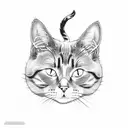 cat - name "pipe" tattoo design idea