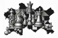 king and queen chess board design tattoo design idea