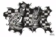 king and queen chess board design tattoo design idea