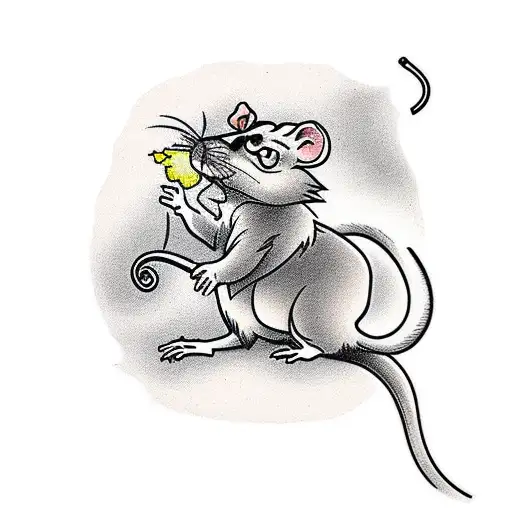 climbing  rat tattoo design idea